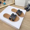 Lightly padded flat slides slippers insole sandals Triomphe Embossed Leather open toe luxury designer for women holiday flats sandal factory footwear