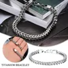 Charm Bracelets Fashion Jewelry High Quality Braided Punk Bangle Square Fish Scale Titanium Steel Men's Bracelet S Hip Hop Chain