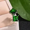 Stud Simple Green Stone Square Orecchini per donna Uomo Princess Crystal Wedding Ear Studs Vintage Bone Earring Mom Jewelry Z0517