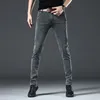 Men's Jeans Brand Clothing Men Jeans Grey Elasticity Slim Skinny Business Casual Classic Edition Type Comfortable Male Denim Pants 230517