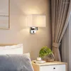 Vägglampa moderna tyglampor för vardagsrum badrum lätt spegel hem dekor nordisk led sconce sovrum el sängen