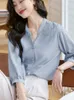 Damesblouses 2023 dames shirts katoenen blouse voor vrouwen met lange mouwen shirt grijs ol vrouw stevige mode dames tops