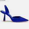 Sandales TRAF Élégant Slingback Talon Haut Femme Escarpins Femme Or Noir Bleu Strass Talons Sandales Talons Aiguilles Bureau Dame Chaussures J230518