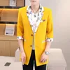 Costumes pour hommes Blazers d'été pour hommes Patchwork mince Trench-Coat simple boutonnage veste de costume mince mode coréenne mi-manche Terno
