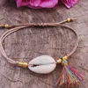 Strand Cowrie Shell armband Boho Tassel Summer Festival Sieraden stapelen Macrame