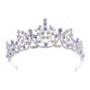 Accessori per capelli Corona da principessa romantica per ragazze Fatti a mano con strass Tiara Fascia per capelli Regali di gioielli per feste di matrimonio di compleanno