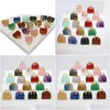 Charms Gold Natural Stone Mini Bag Ornament Healing Crystal Reiki Gemstone Pendant Crafts Home Decoration Gift Drop Delivery Dhgarden Dhld9