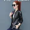 Skóra damska Faux 2023 Wiosenna jesień Kobieta Krótka czarna płaszcz Kurtka motocyklowa ubrania Koreańskie gotyckie zamszowe lady harajuku