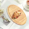 Plates Wood Tray Serving For Bread Vegetables Breakfast Dinner Party