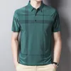 Polos męski ymwmhu w stylu koreański koszulka polo dla mężczyzn krótkie rękaw Slim Fit Summer Shirt Streetwear Men Polo Shirt Plaid Clothing 230518