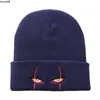 Beanie/Skull Caps unisex våren utomhus beanie för barn stickade roliga mössor pennywise skrämmande ögon huva barn hat casual bob utanför skallar hattar män j230518