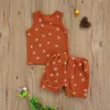 衣類セット0-24m新生児男の子スタープリント服セットスリーブレストップとショートパンツ3color