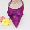 Sandals Arrivals Special Design Purple Color African Women Shoes and Bag Set Pointed Toe Pumps for Wedding Party 230518