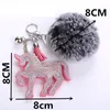 Keychains POM Keychain Bulk Soft Faux Fur Ball Car Keyring Pompom Key Chains Holder Women Bag hangerse sieraden geschenken