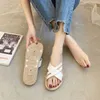 Slippers New Summer Design Weave Square Toe flat slippers Quality Slippers Gladiator Beach casual Womens Fashion Sandal Slides Shoes