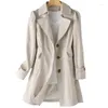 Женские траншевые пальто 2023 Весенняя осенняя мода повседневная ветряная палата