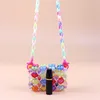 Stuff Sacks Mini Clear Colored Crystal Heart Shape Bag Lipstick Headphones Messenger Bag Chain Beach Bag Summer Handbag Cute