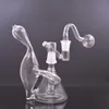 1pcs Glass Oil Burner Bong Ash Catcher Hookahs Recycler Water Pipes Oil Rigs with Dropdown Adapter Thick Bubbler Hookah with 14mm Male Glass Oil Burner Pipe