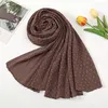 Eşarplar 2023 Tasarım Marka Kadınlar Kabarcık Şifon Scarf Sade Rasie Pot Dot Anlık Şallar Hijabs Lady Beach Cover Up Foulards 175 55cm