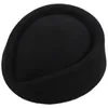 Beretten KF-2PCS Elegant Wool Filt Pillbox Stewardess Air Hostesses Beret Hat Party Base Cap (Blackblue)