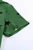 Camiseta Green Star Print Crew Neck 2023 Hot New 578C#