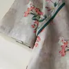 Jurken 2023 Nieuwe aankomst kralen print bloemen dunne zachte losse gezellige vintage vintage Chinese stijl zomerjurk vrouwen casual midi jurk