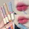 Lip Gloss Double-end Water Light Purple Glitter Mirror Tint Waterproof Not Fade Lasting Moisturizer Plumper LipsticksLipLip