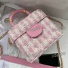 16CM Women Tweed Mini Flap Bag With Top Handle Classic Vintage Suitcases Luxury Handbag Outdoor Shopping Crossbody Box Bag Designer Purse Fanny Pack Key Pouch