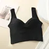 CAMESOSOLS Tanks Gcarol Women Tank Breast Pad Underwear Chest verzameld Sexy Backless Stretch Vest Integrated Bra One Pieces 4 Seizoen 230518