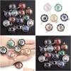 Charms Natural Stone Sun Moon Crystal Agate Beads Round Pendant Handmade For Jewelry Marking Drop Delivery Findings Component Dhgarden Dhfr4
