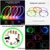 Altri dispositivi elettronici Collare per cani da 70 cm Luce a led Ricaricabile Usb Animali domestici Camminata all'aperto Prevenzione della perdita Drop Delivery Dhezp