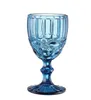 Wine Glasses Colored Water Goblets 10 OZ Wedding Party Red Wine Glass For Juice Drinking Embossed Design