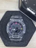 Sport Quartz Digital Mens Watch mit allen Händen Betrieb wasserdichte PU World Time ICED UNiSEX Abnehmbarer zusammengebautes GA2100 Oak Watch 2023