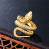 Bandringar Enkel rostfritt stål Snake Ring för män Kvinnor Punk Hip Hop Fashion Par Ring Men's Gold Color Ring Smycken för HIM 230518
