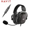 Mobiltelefonörlurar Havit Headset Gamer H2002D Kabel PC 3 5mm PS4 Suara Surround HD Mikrofon Gaming Tablet 230517