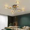 Lampadari Lampada a sospensione a LED Lampadario in alluminio con struttura in oro per soggiorno Sala da pranzo Camera da letto Apparecchi di illuminazione per interni moderni
