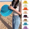 Szerokie czapki Brim Busket Summer Woman Regulowany płaski top męski i słomka damska Fedora Sun Beach Jazz Fluorescencyjny żółty 230517