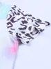 Многоцветный леопардовый рукав контраст V шея Tee-Dye Tee D2mm#