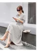 Basic Casual Dresses Autumn Long Sleeve Pleated Dress Women Elegant Midi Dress Office Ladies Vintage Dresses with Belt High Waisted High Quality 230518