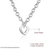 Correntes de alta qualidade 925 Sterling Silver Heart Shape Chain Charcle for Women Wedding noivado Jóias Fashion Party Gift Wholesale