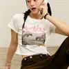 T-shirt femme drôle Kawaii Sexy haut court Y2k vêtements esthétiques mode d'été imprimé cerise t-shirt noël Harajuku hauts moulants Mujer 230518