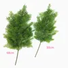 Decorative Flowers Wholesale Artificial Pine Branch Plants Christmas Wreath DIY Accessories Green Plastic El Year Home House Decor