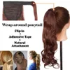 At kuyruğu Hairro 17''23 '' Saç Uzatmalarında At kuyruğu Klipsi Etrafında Uzun Düz Ponytail Sargısı Doğal Saç Parçası Sentetik Saç 230518