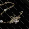 Bee Designer Charm Bracelets Pearl Letter Stain Bracelet Women Gold Bracelets Jewelry