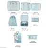 Storage Bags 8 Pieces Set Travel Organizer Suitcase Packing Cases Portable Luggage Clothe Shoe Tidy Pouch