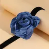 Hänghalsband Elegant Big Rose Flower Halsband för kvinnor CLAVICLE CHAIN ​​Wed Romantic Justerbar Long Sexy Mariage Jewelry Gift