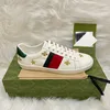 Designer Casual Shoes Bee Ace Sneakers Low Mens Womens High Quality Tiger Embroidered Black White Green Stripes Walking