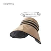 Chapeaux à larges bords Seau UPF50 Vinyl Sun Hat Stripe Femme Protection UV Pliable Casual Sunhat Summer Outdoor Beach Lady Sunscreen Cap 230517