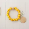 DIY kralen sleutelhanger hanger feest voorstander van sportbalvoetbal honkbal basketbal houten kralen armband 9 kleuren u0519