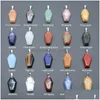 Hangende kettingen Coffin vorm Fortune Feng Shui Reiki Healing Stone Quartz Agates Crystal Tiger Eye Charms Sieraden Making D Dhgarden Dhor6